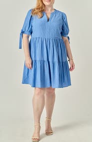 English Factory Gingham Tiered Minidress
