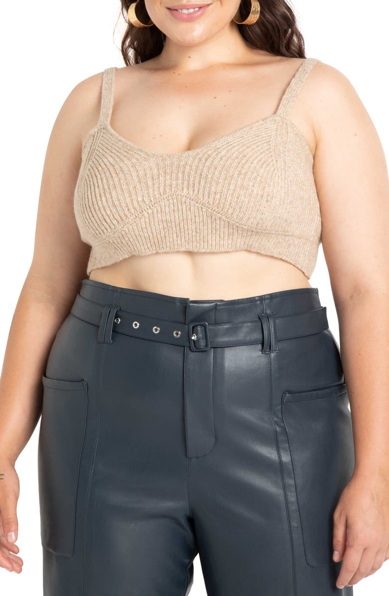ELOQUII Knit Bralette, Main, color, 