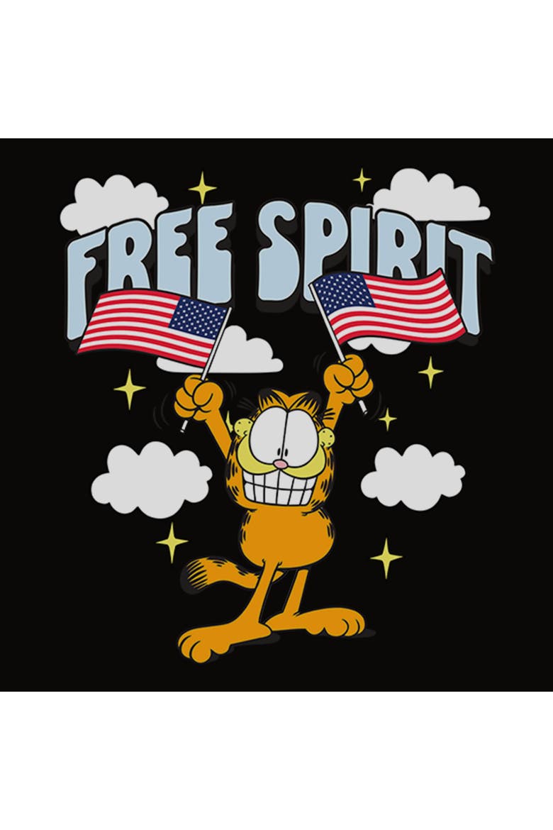 Junior's Garfield Free Spirit Smile  Tank Top, Alternate, color, Black