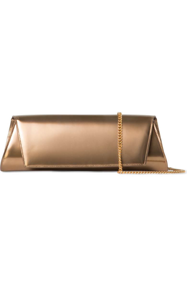 Akris Anouk Patent Leather East/West Clutch, Main, color, Antique Gold