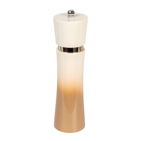 Rubberwood Salt/Pepper Mill, Cream Color and Tan Ombre