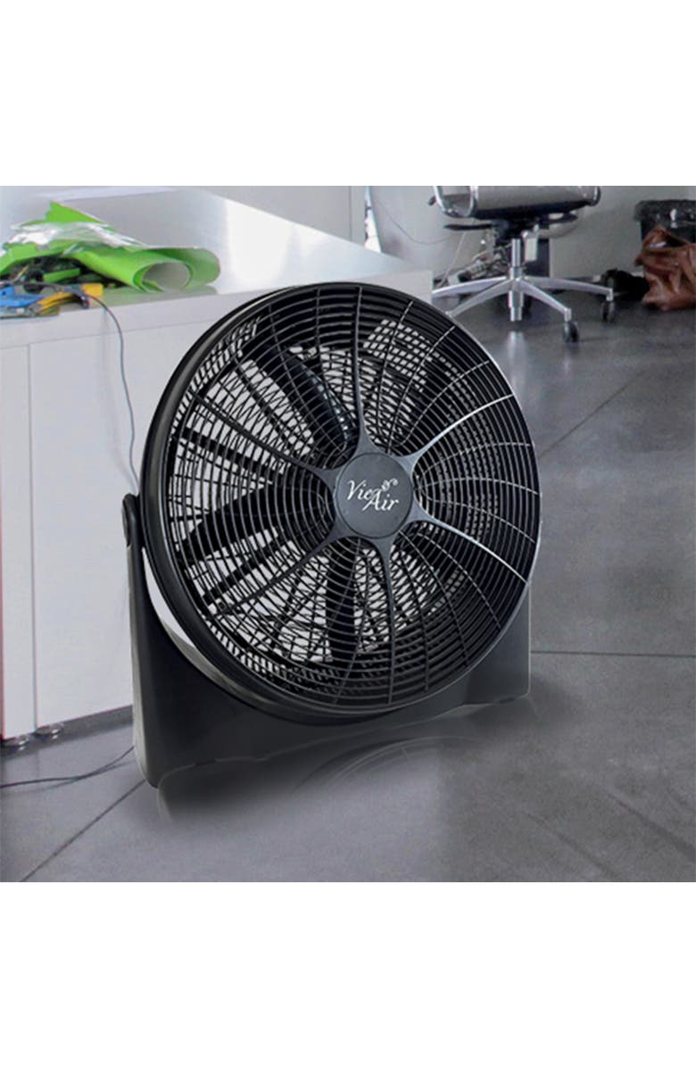 Vie Air 20 Inch High-Velocity 5 Blade Tilting Ultra Lightweight Turbo Floor Fan, Alternate, color, Black