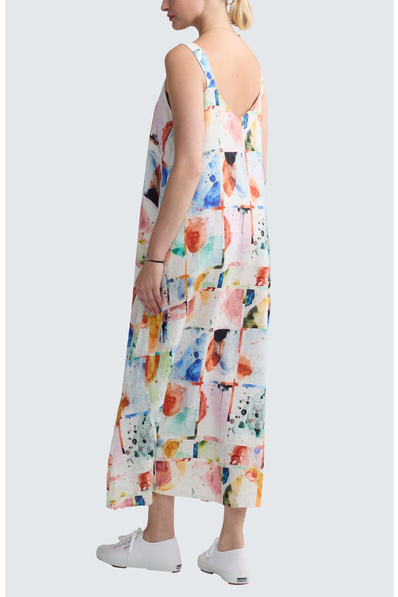 Avelyn Painterly Print Linen Maxi Dress, Alternate, color, Multihued