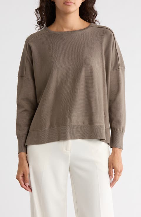 Drop Shoulder Tunic Sweater
