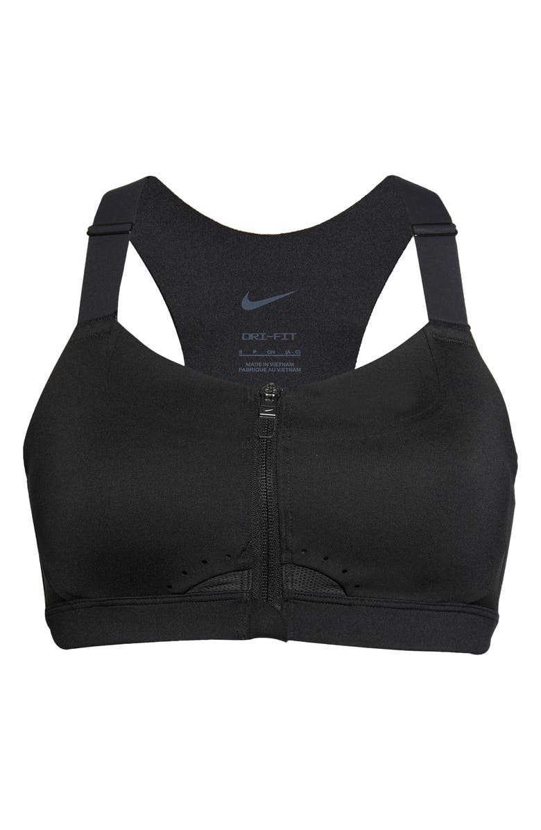 Nike Dri-FIT Alpha Padded Zip Front Sports Bra, Alternate, color, 