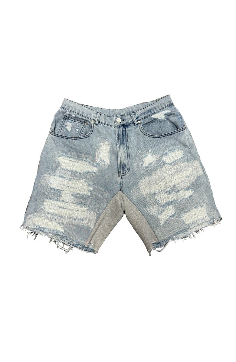 RETROVERT Denim Distressed Shorts, Main, color, Blue