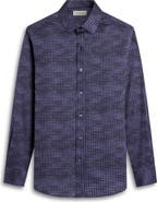 Bugatchi Axel Shaped Fit Geo Floral Stretch Cotton Button-Up Shirt
