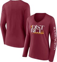 FANATICS Women's Fanatics Branded Burgundy Washington Commanders Hometown Sweep Long Sleeve V-Neck T-Shirt