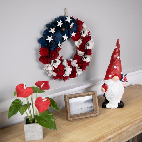 NORTHLIGHT NORTHLIGHT WOODEN ROSES FLORAL FLAG PATRIOTIC WREATH