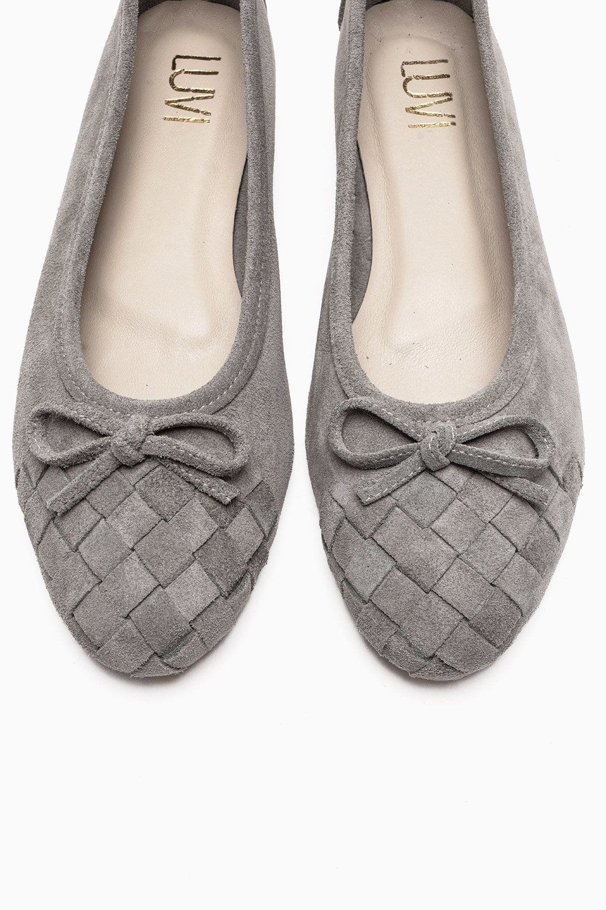 Forever & Always Shoes Nopos Leather Cap Toe Ballet Flat, Alternate, color, Grey Suede