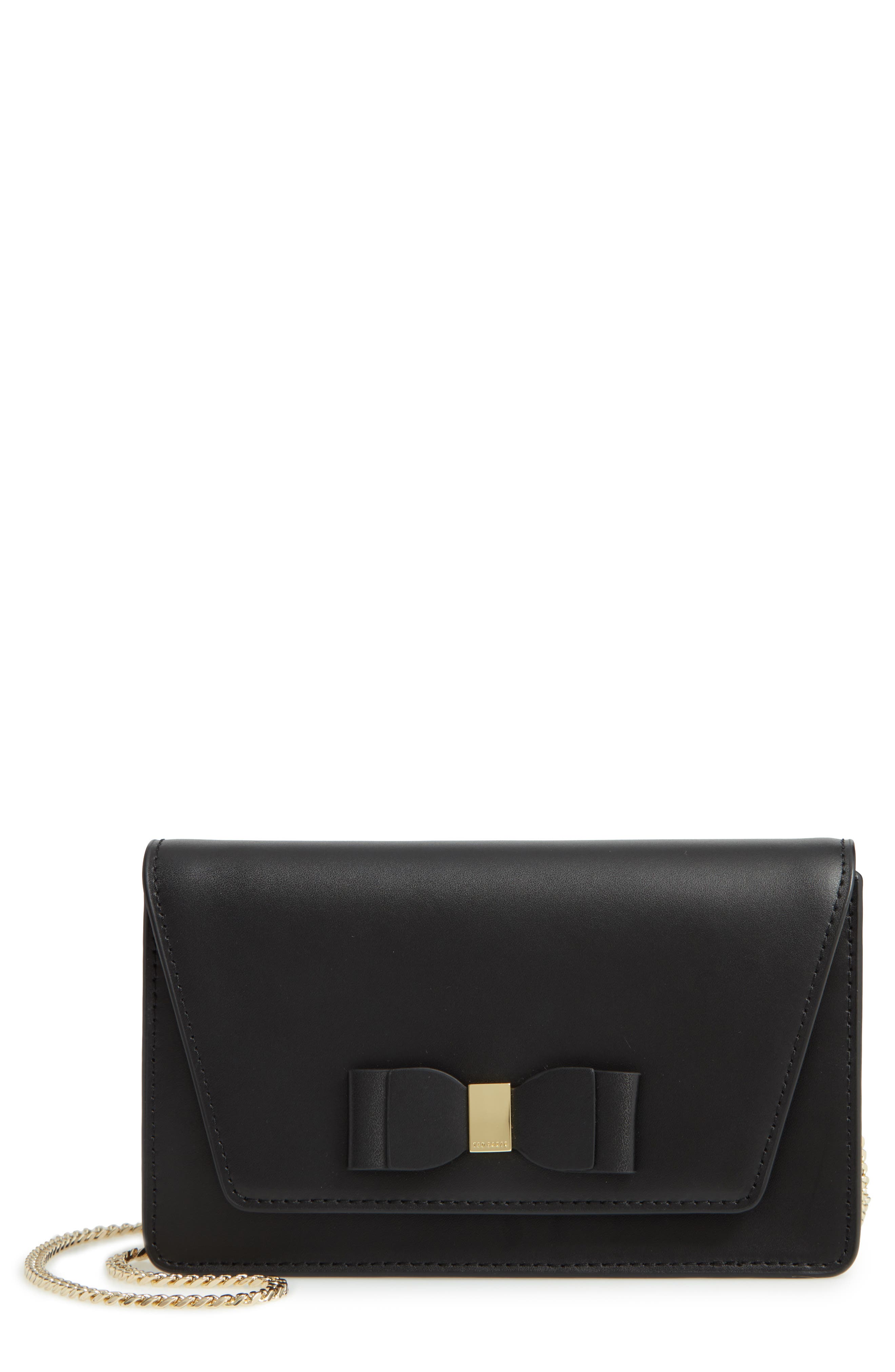 Ted Baker London Keeiira Bow Leather Evening Bag, Main, color, 