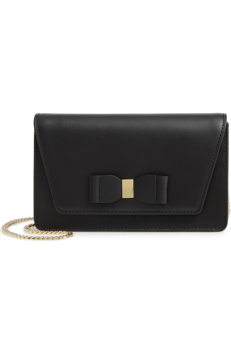 Ted Baker London Keeiira Bow Leather Evening Bag, Main, color,
