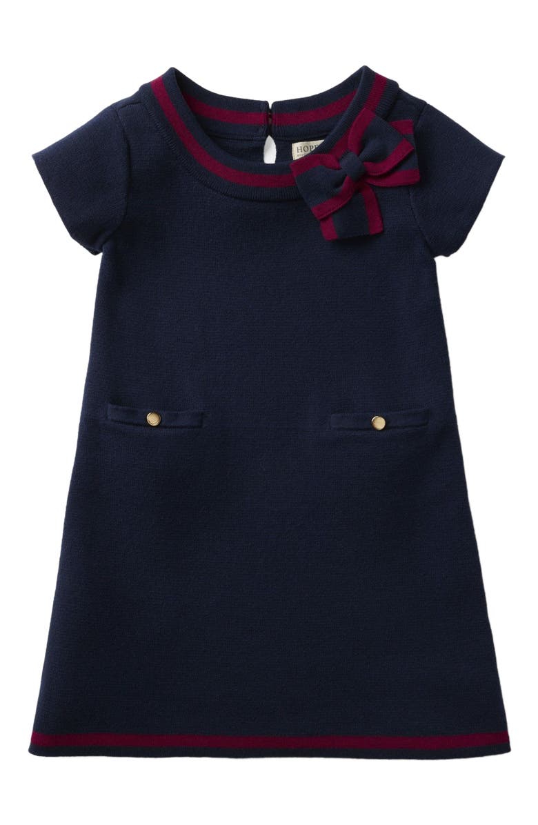 Hope & Henry Baby Girls' Organic Milano Tipped Sweater Dress, Infant, Main, color, 