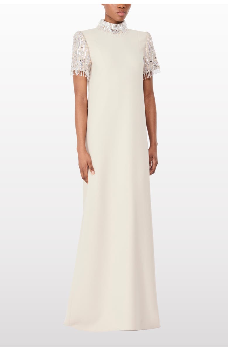 Jenny Packham Edie Sequin-Embellished High-neck Maxi Dress, Alternate, color, Moonstone