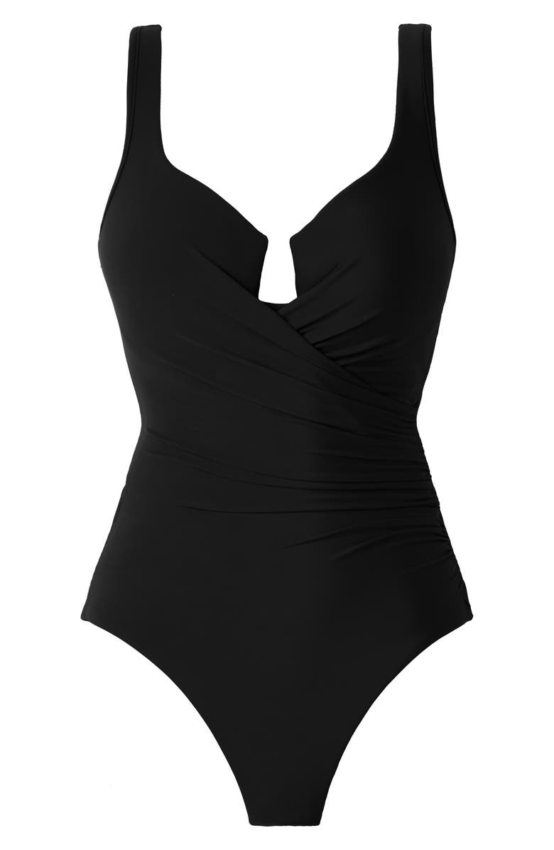 Miraclesuit<sup>®</sup> Escape One-Piece Swimsuit, Alternate, color, Black