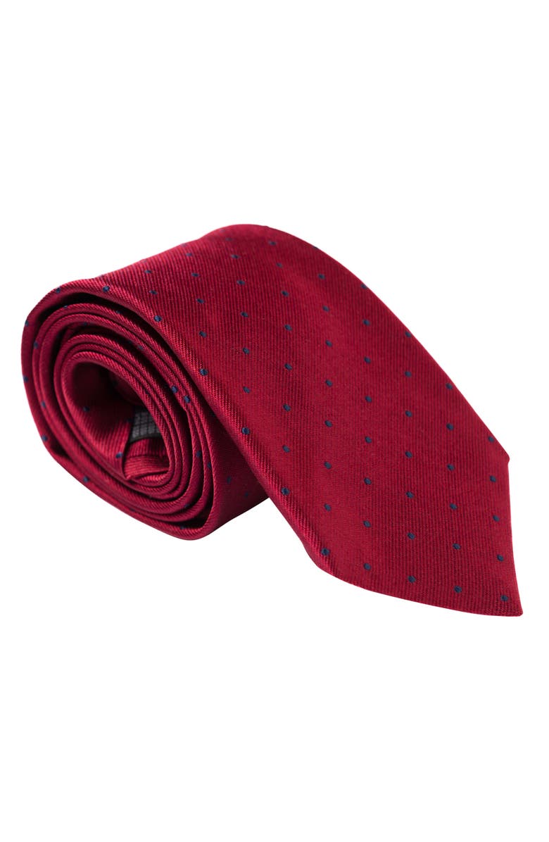 Elizabetta Pisa - Extra Long Silk Jacquard Tie for Men, Main, color, Burgundy
