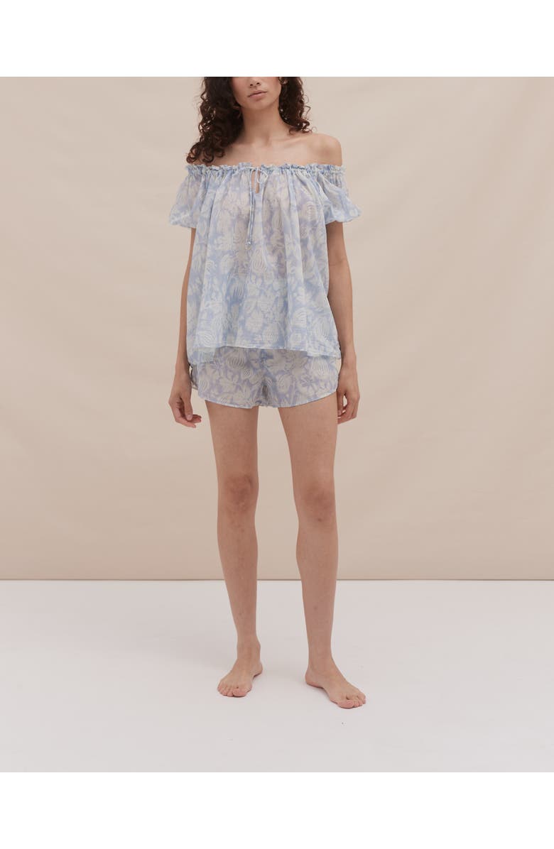 Desmond & Dempsey Idyllic Short Pajama Set, Main, color, Alma Fig Blue