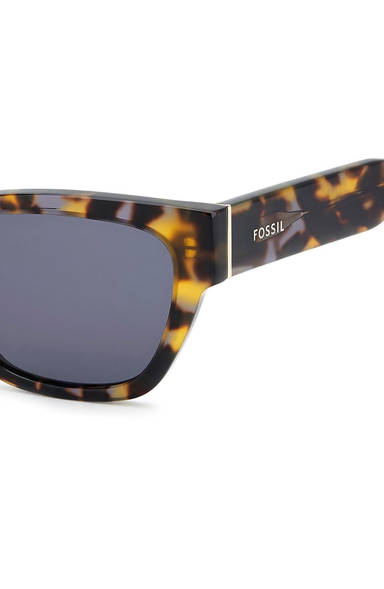 Fossil 55mm Rectangular Sunglasses, Alternate, color, Havana/ Grey