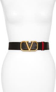 Valentino Garavani VLOGO Buckle Reversible Leather Belt