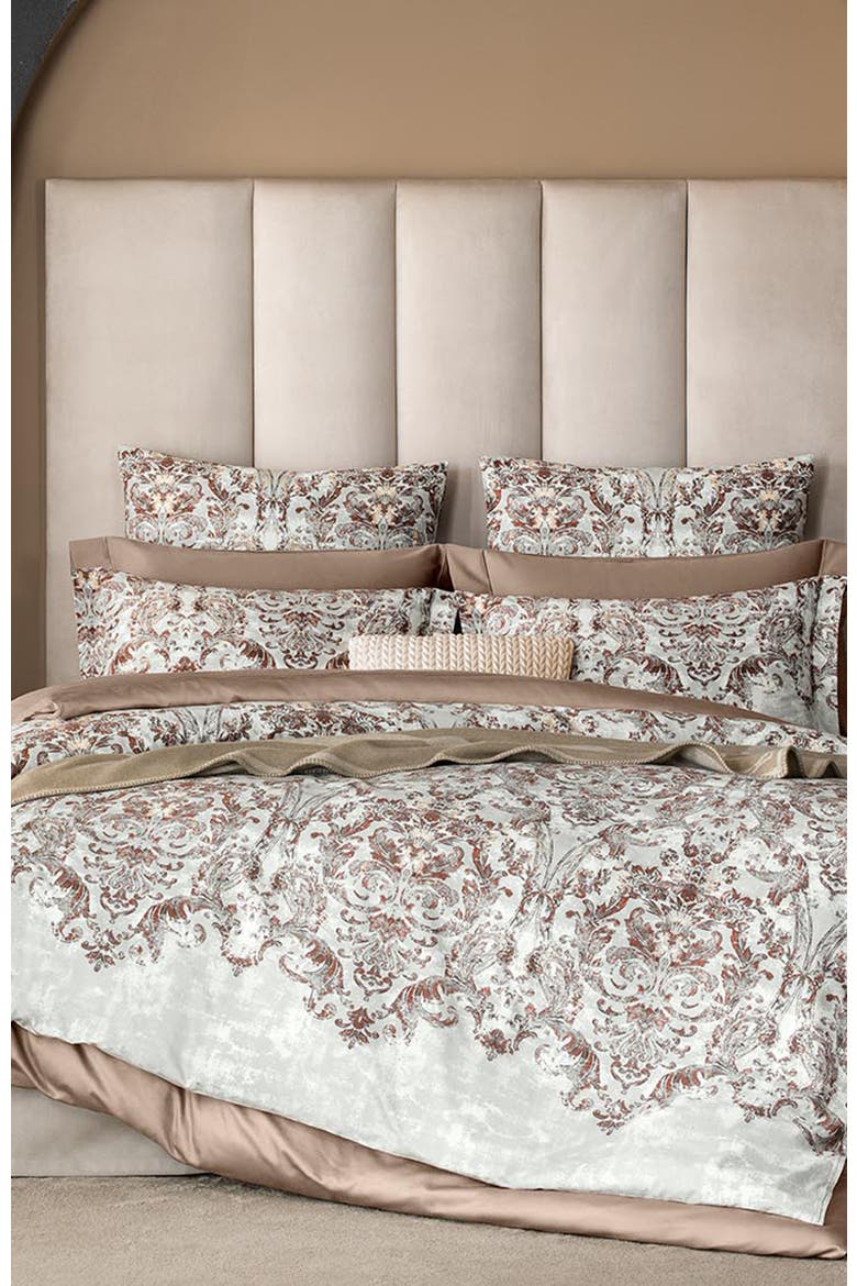 Shelton Duvet Cover, Alternate, color, Brown