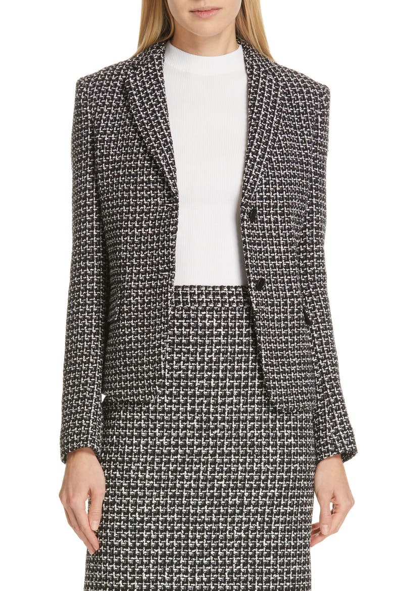 Jomanda Tweed Suit Jacket, Main, color, BLACK FANTASY