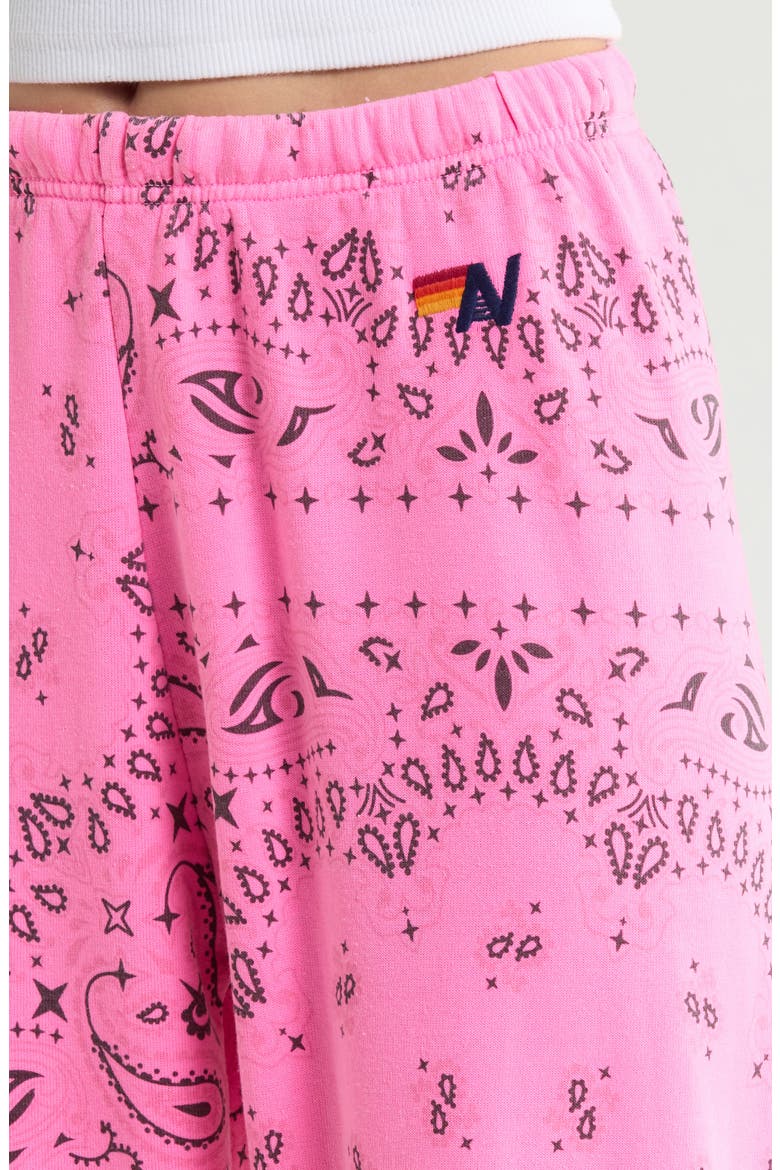 Bandana Print Sweatpants, Alternate, color, NEON PINK