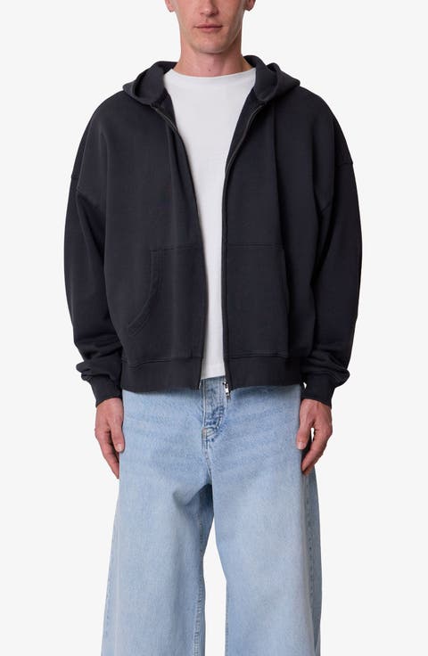Heavyweight Basic Zip-Up Cotton Hoodie