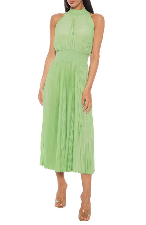 Pleated Midi Dress