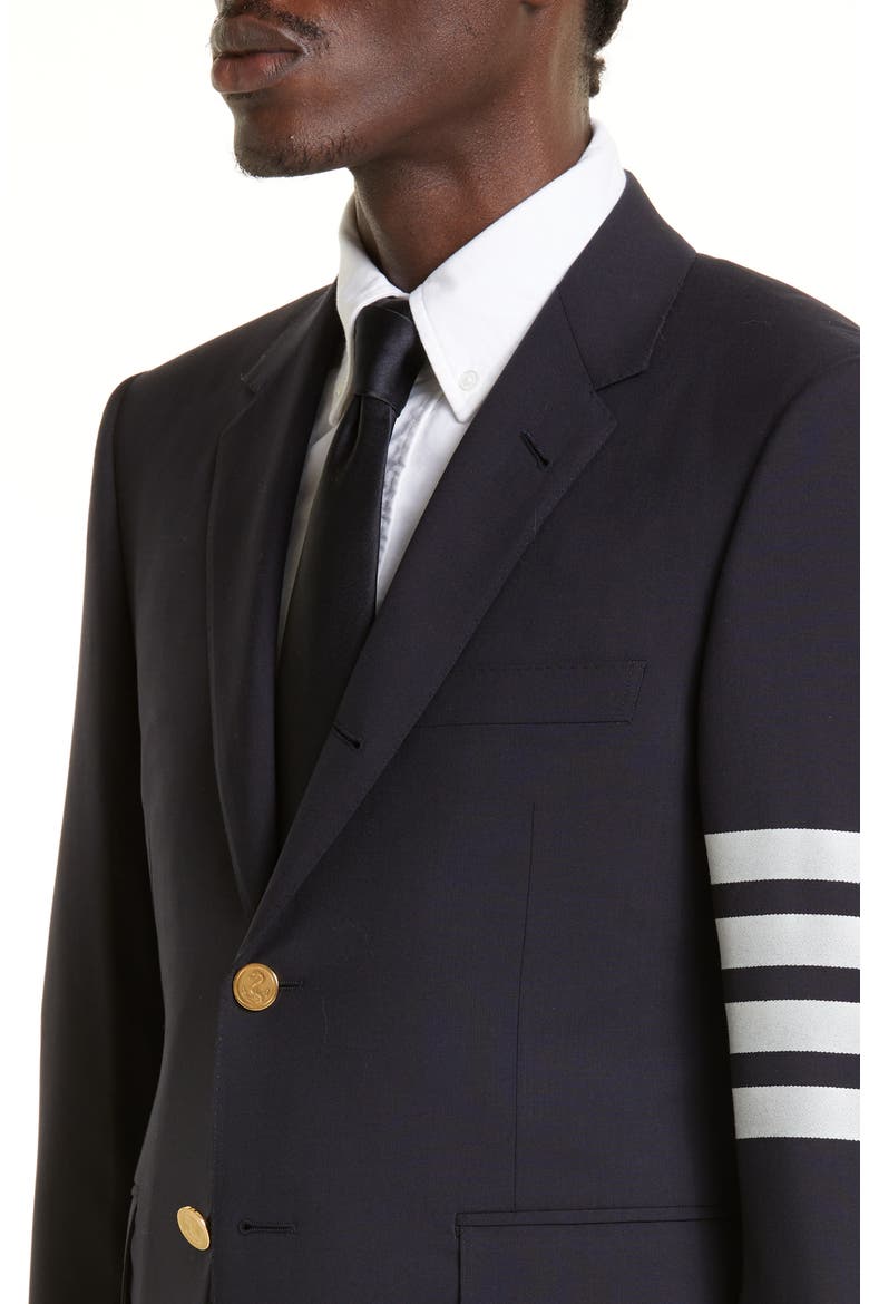 4 Bar Mélange Wool Sport Coat, Alternate, color, NAVY