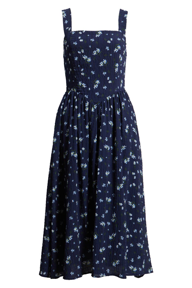 Floral Sleeveless Fit & Flare Sundress, Alternate, color, NAVY FLORAL