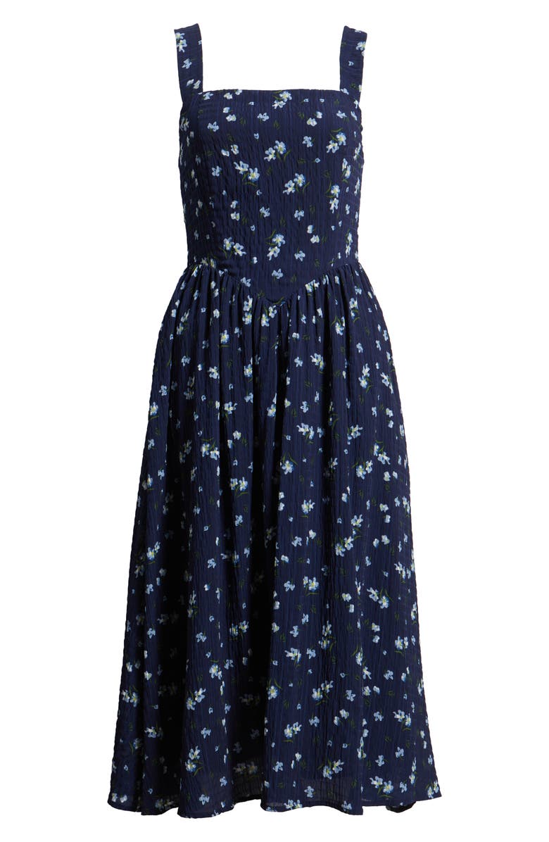 Chelsea28 Floral Sleeveless Fit & Flare Sundress, Alternate, color, Navy Floral