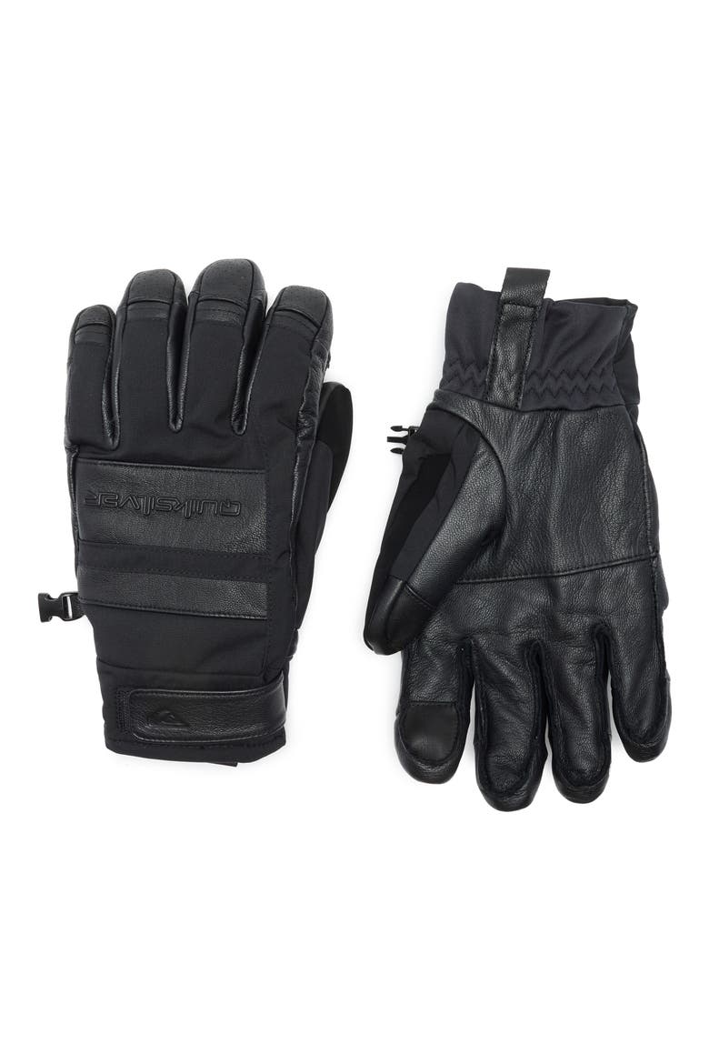 Squad Faux Leather Panel Gloves, Main, color, BLACK