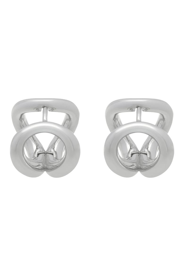 Phoebe Parallel Lines Huggie Earrings, Alternate, color, SILVER TONE