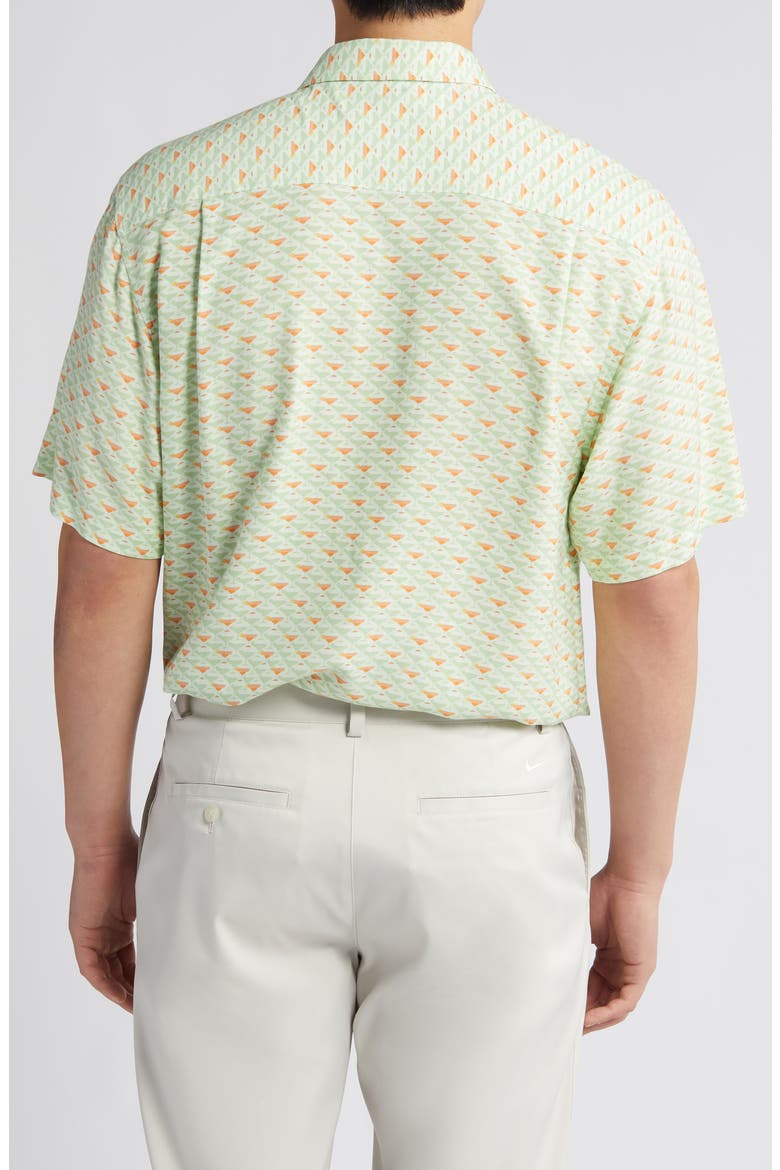 Veracruz Cay Cocktail Mixer Short Sleeve Button-Up Shirt, Alternate, color, LT WASABI
