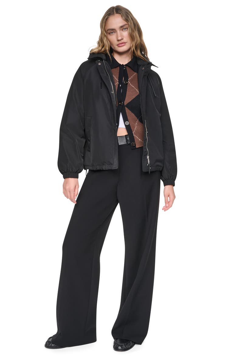 Hooded Short Padded Jacket, Alternate, color, BLACK
