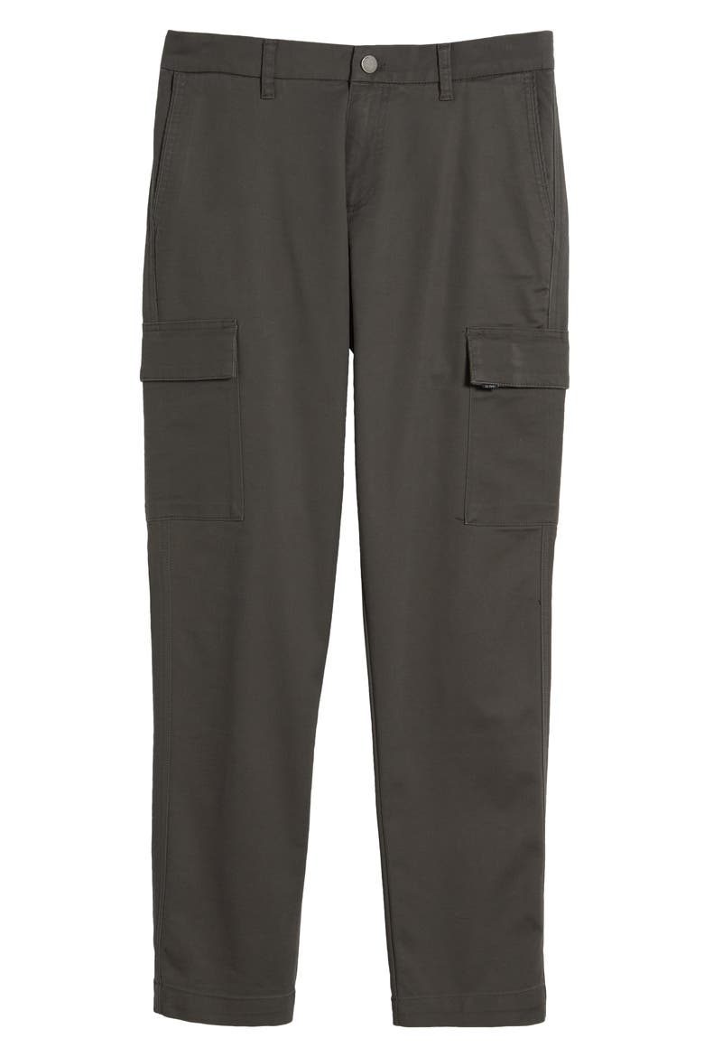 Ivan Flat Front Stretch Cotton & Viscose Cargo Pants, Alternate, color, DARK GREY
