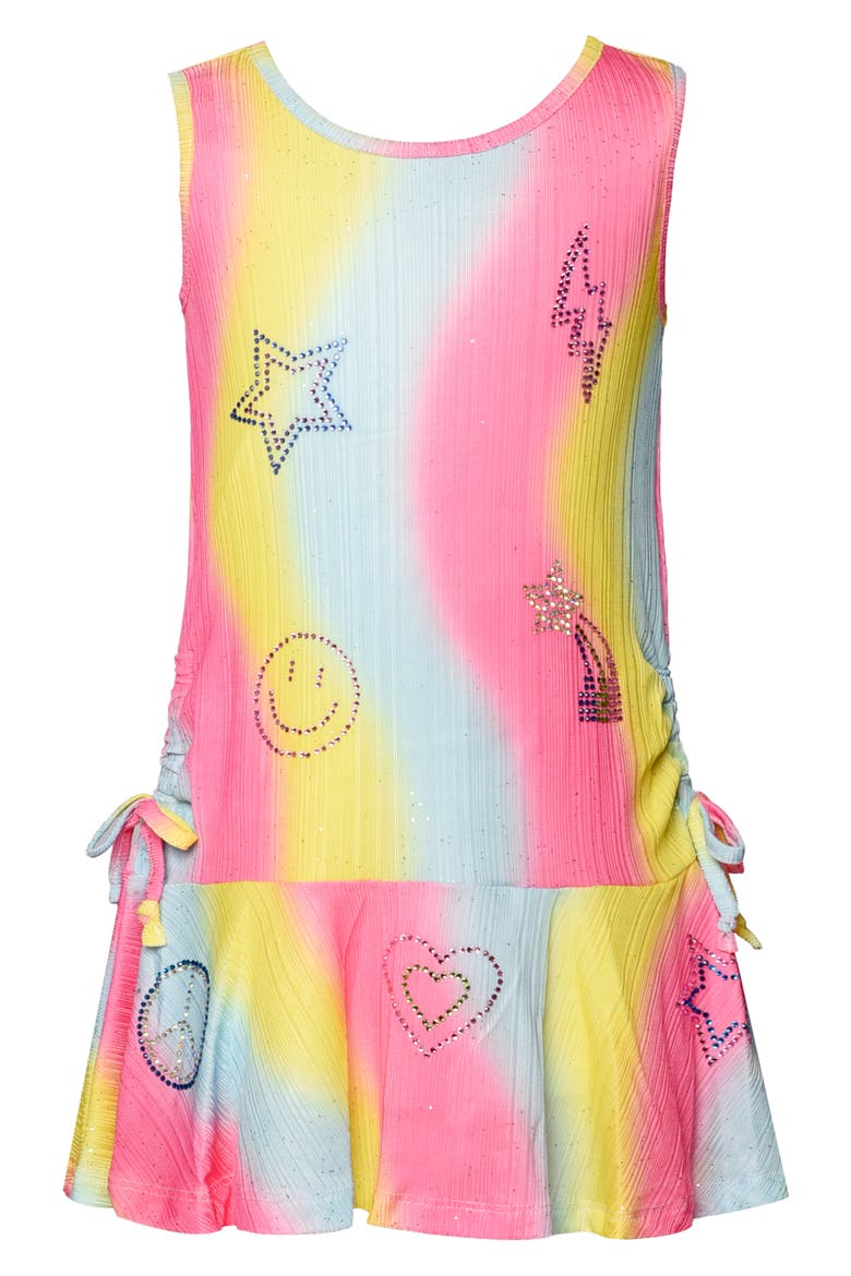 Kids' Rainbow Drop Waist Dress, Main, color, PINK MULTI