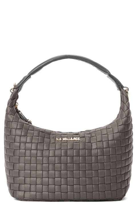 Mini Woven Top Handle Hobo Bag