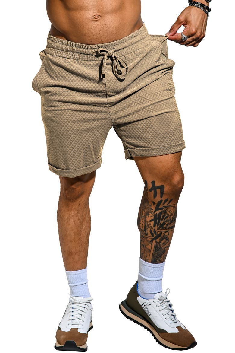 Athgainsboro Cotton Blend Drawstring Shorts, Main, color, BROWN