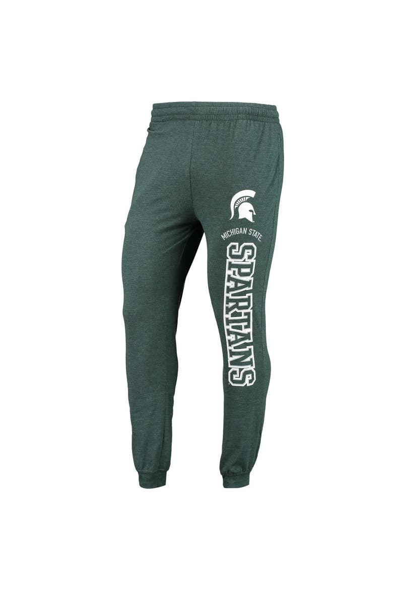 Men's Concepts Sport Green/Heather Charcoal Michigan State Spartans Meter Long Sleeve Hoodie T-Shirt & Jogger Pajama Set, Alternate, color, Green