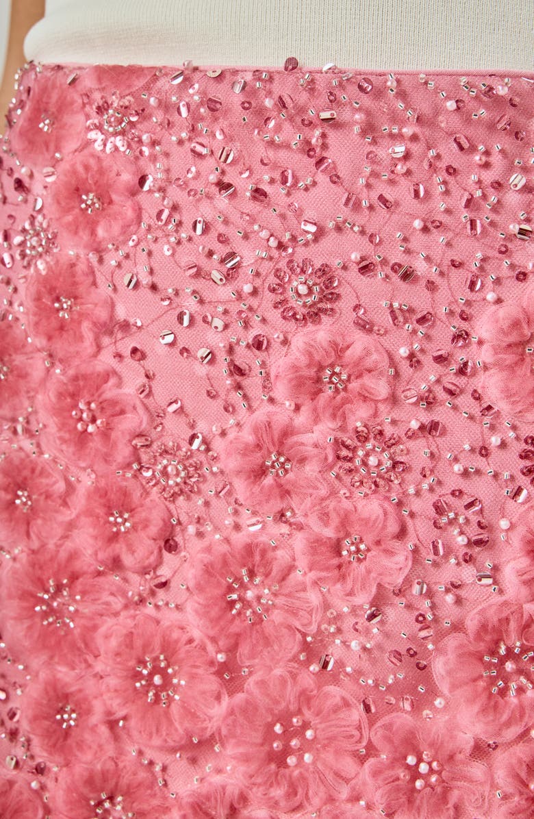 Endless Rose Floral Sequin Miniskirt, Alternate, color, Raspberry