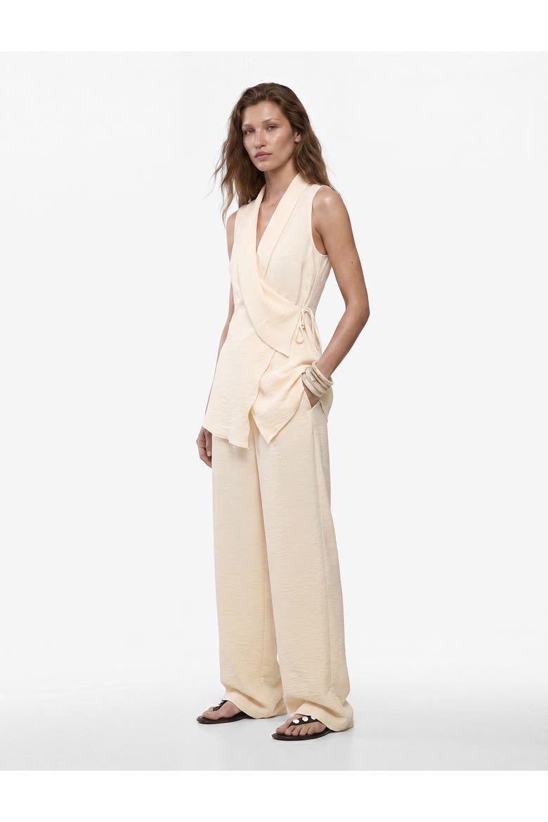 Straight Full Length Belted Wide Leg Pants, Main, color, BEIGE