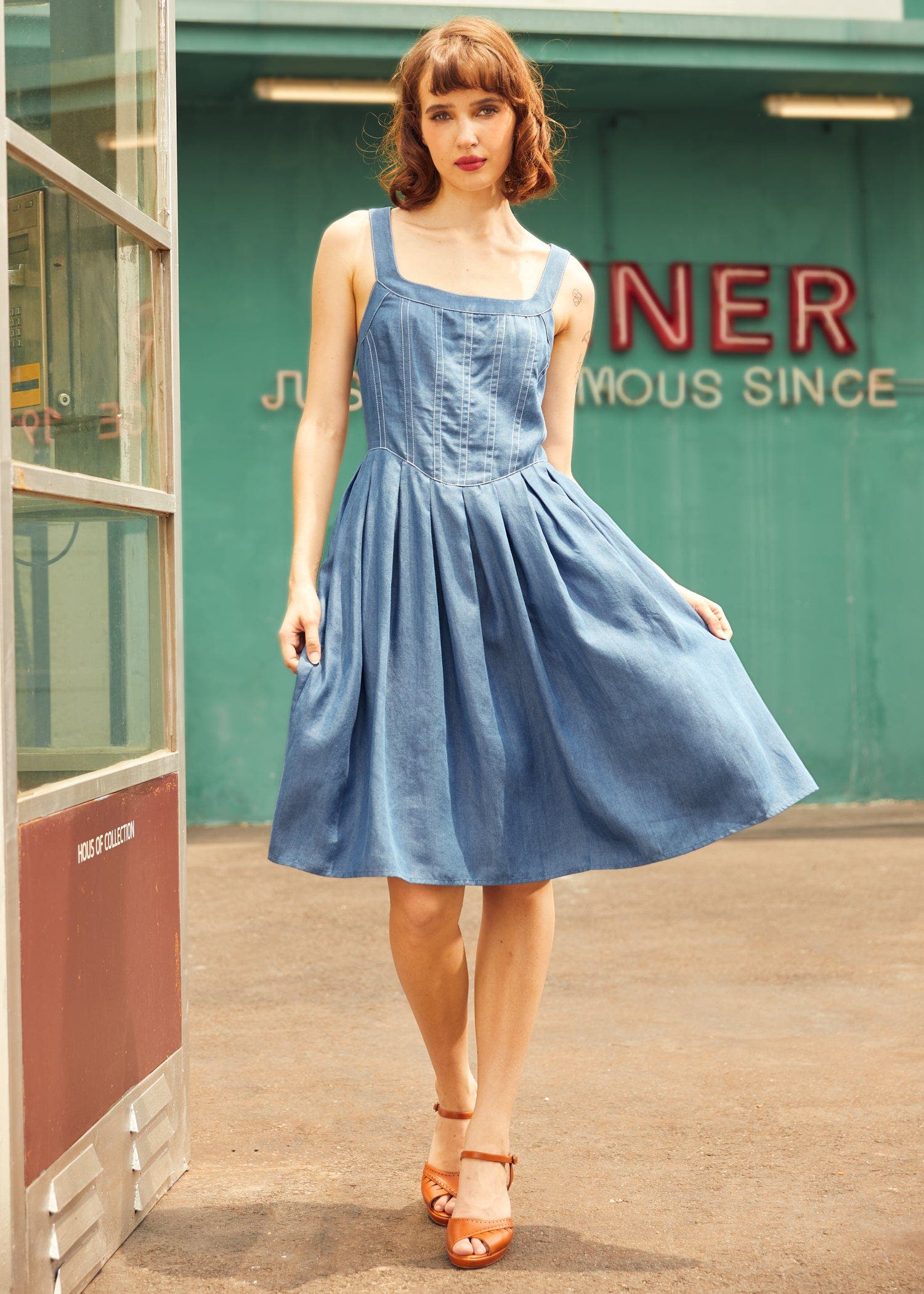 Meet Me on Main Street Chambray Dress - image 2