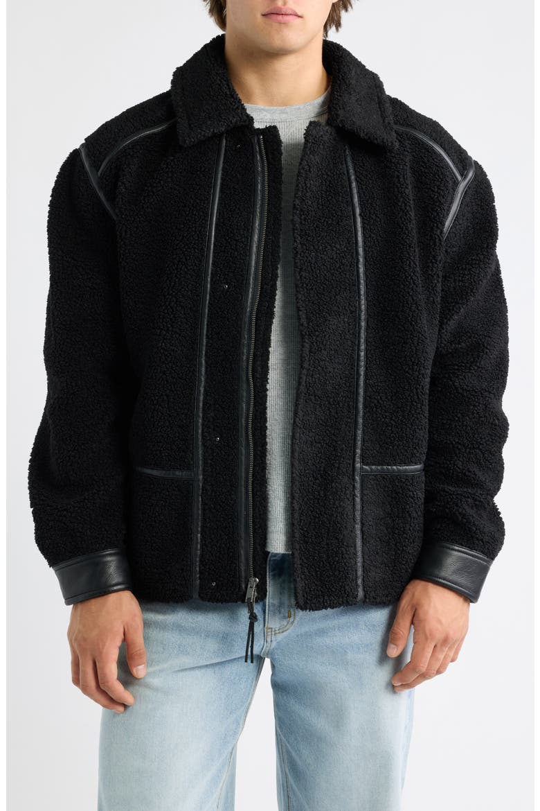 Quinley Faux Shearling Jacket, Main, color, BLACK