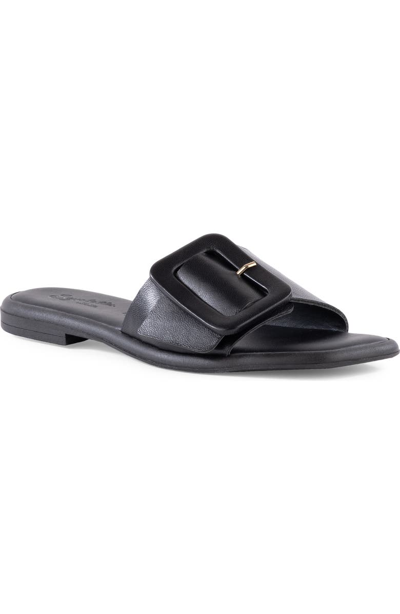 Seychelles Manhattan Slide Sandal, Main, color, Black Leather