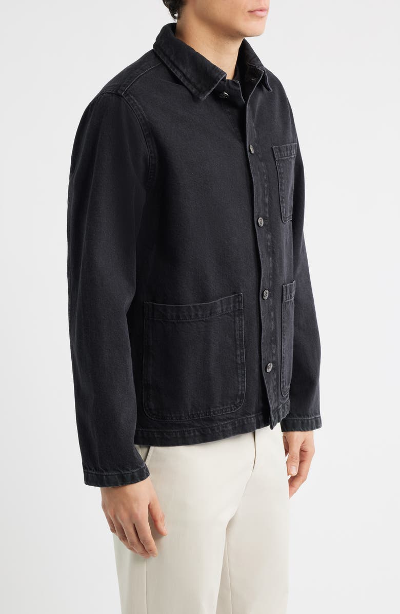 Percival Gove Cotton Denim Chore Coat, Alternate, color, Black