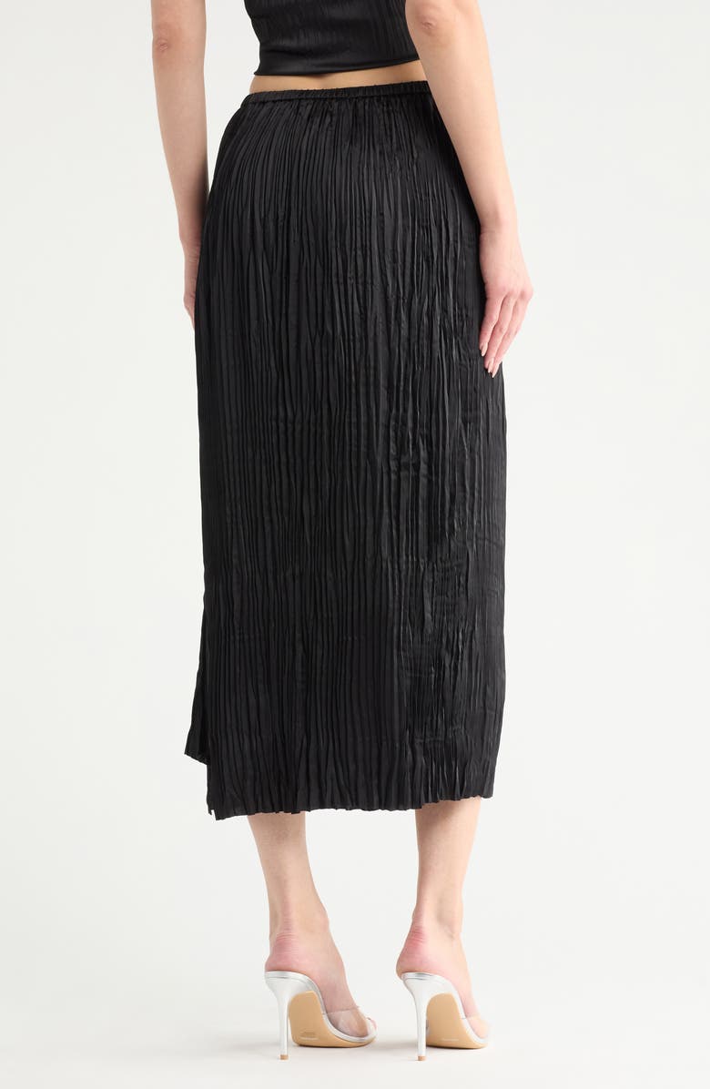Vince Crushed Overlay Satin Midi Skirt, Alternate, color, Black