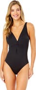 Anne Cole Women's Live In Color Plunge Twist One Piece Swimsuit