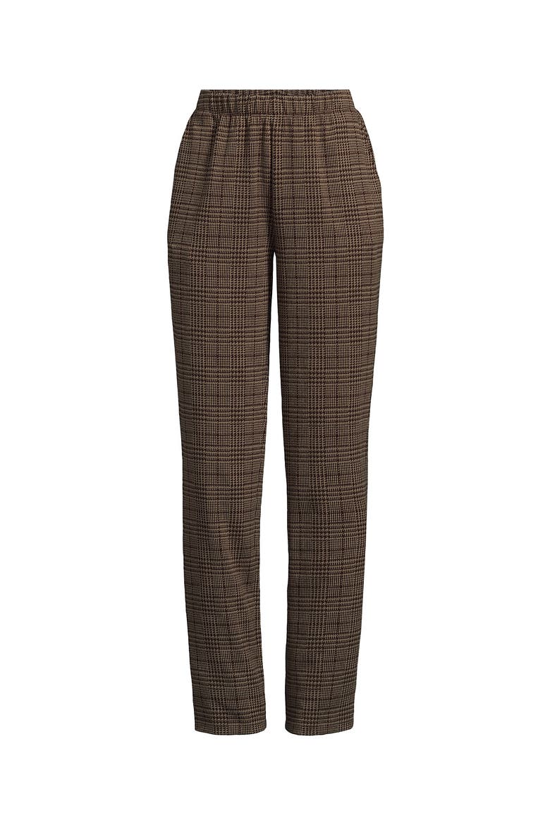 Sport Knit High Rise Pants, Alternate, color, Rich Coffee/Khaki Glen Plaid