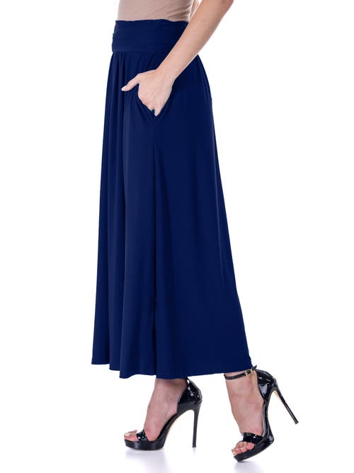24seven Comfort Apparel Foldover Maxi Skirt With Pockets